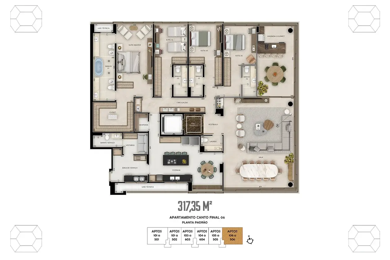 Residencial Esmeralda 4 Suítes Premium